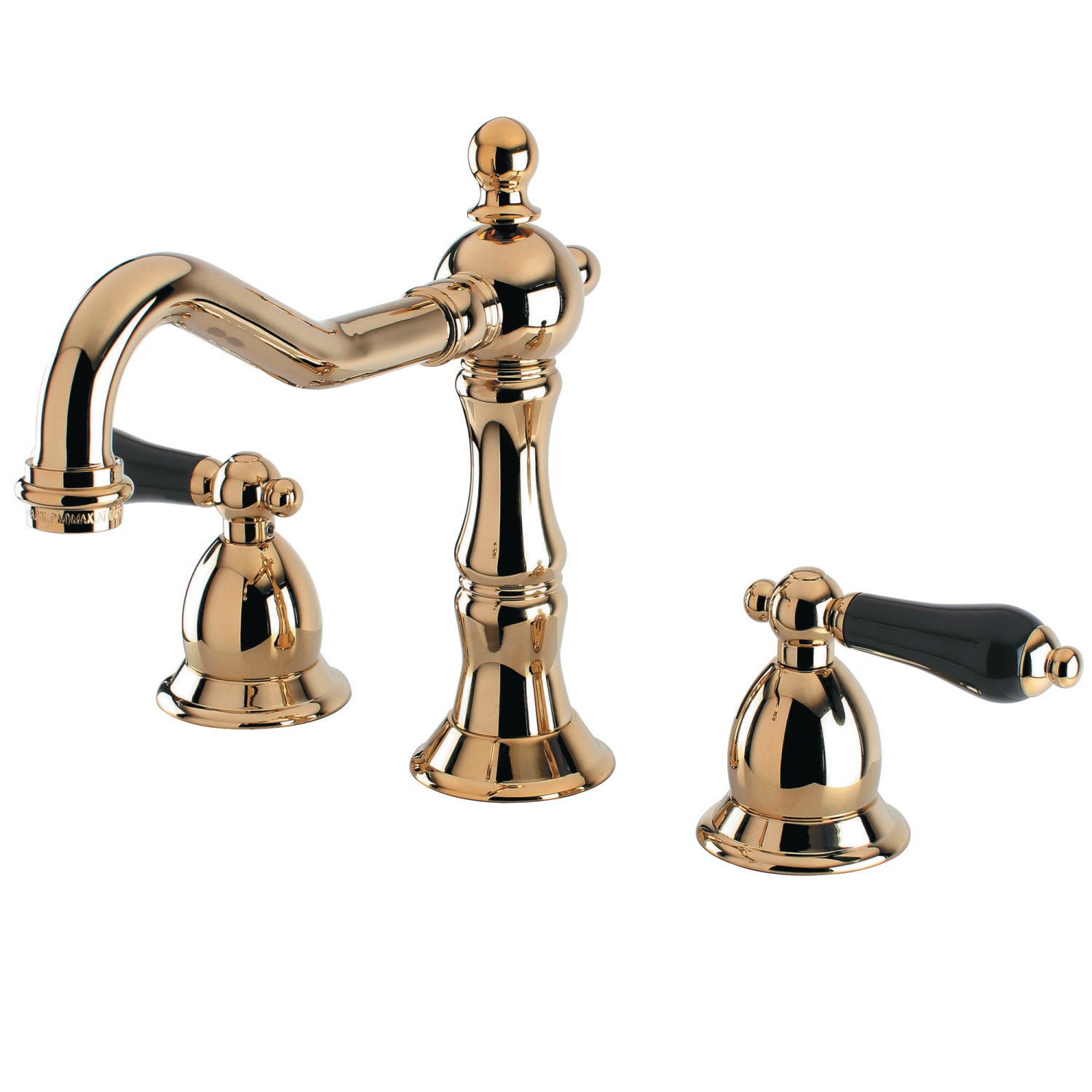 Kingston Heirloom KS1972PKL - Duchess Two-Handle 3-Hole Deck Mount Widespread Bathroom Faucet with Brass Pop-Up, Polished Brass — image 1
